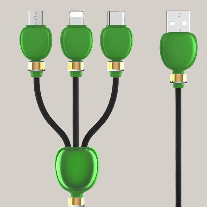 Creative lantern one with three data cables Green