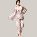 Three-piece silk pajamas for women Camels