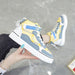 Women's White Casual Sneakers Yellow