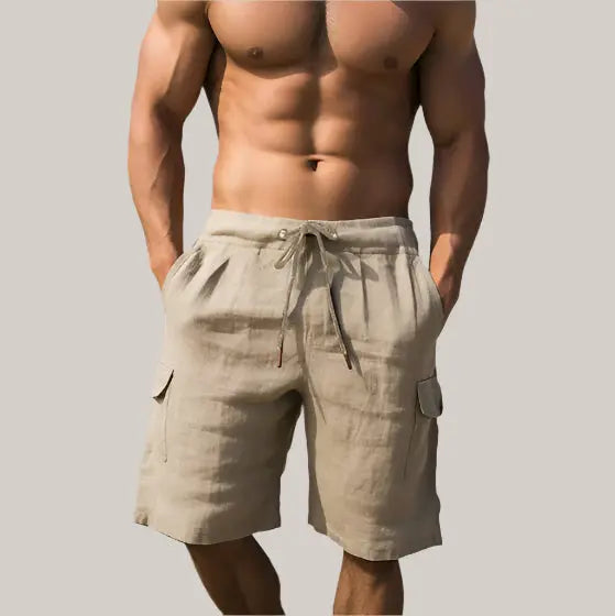 Men's Stylish Beach Shorts Khaki