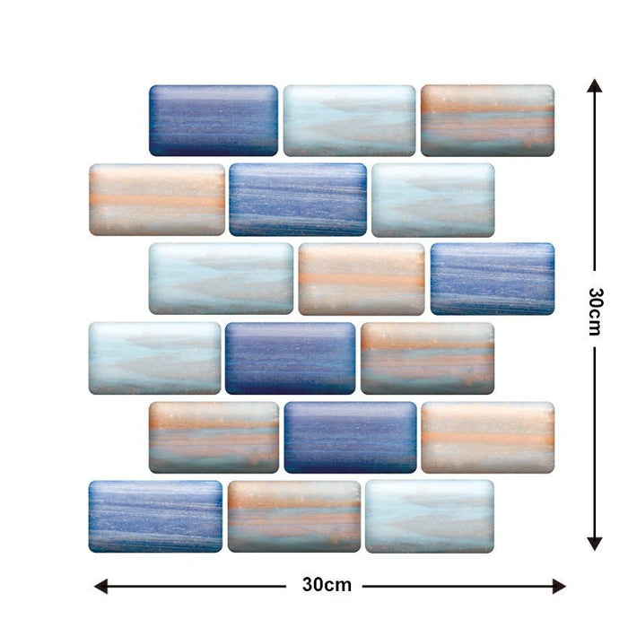 Removable 3D Tile-Effect Wall Stickers Style15