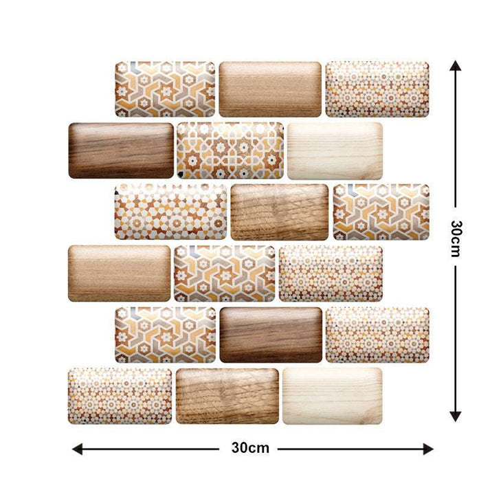 Removable 3D Tile-Effect Wall Stickers Style13