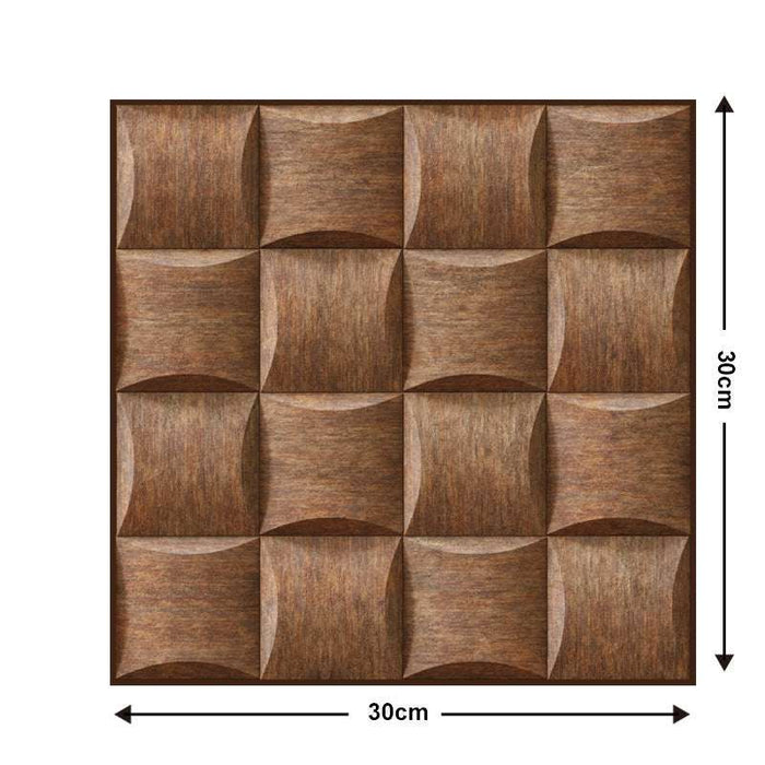 Removable 3D Tile-Effect Wall Stickers Brown