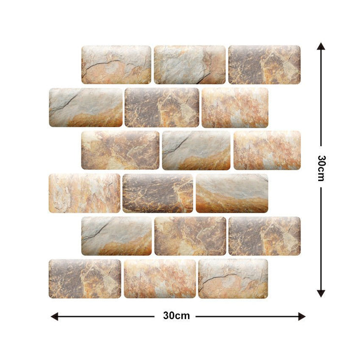 Removable 3D Tile-Effect Wall Stickers Style7 10PCS