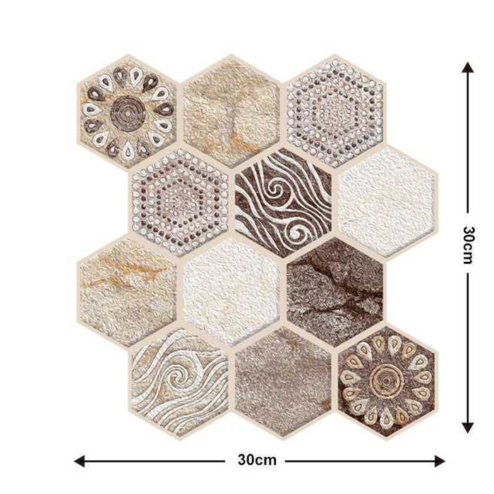 Removable 3D Tile-Effect Wall Stickers Style11