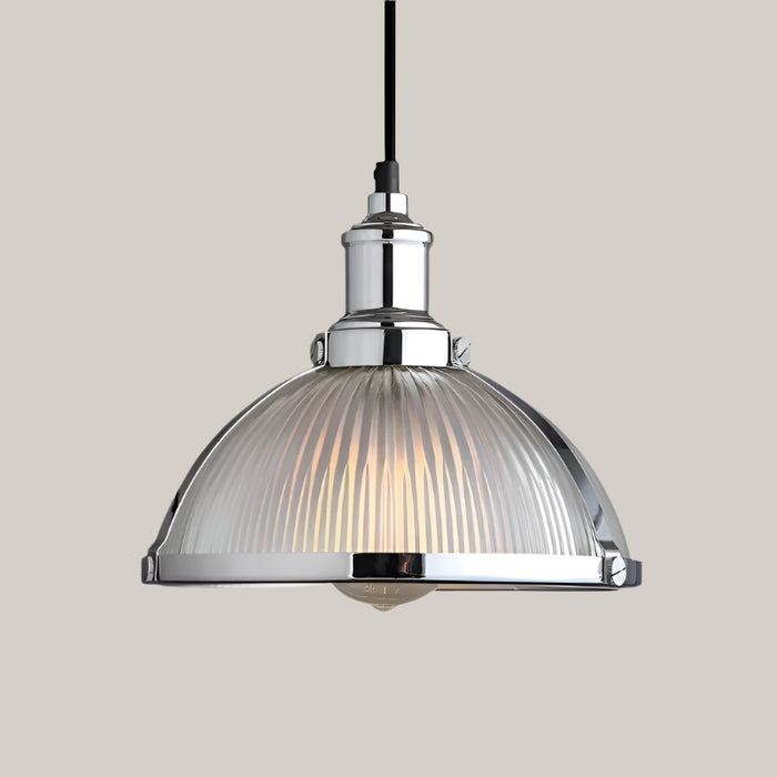 Retro Single-Head Glass Bar Lamp Silver Stripes