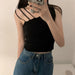 Sexy slanted shoulders crop tops Black One size