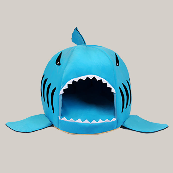 Shark-Shaped Pet Bed Blue money