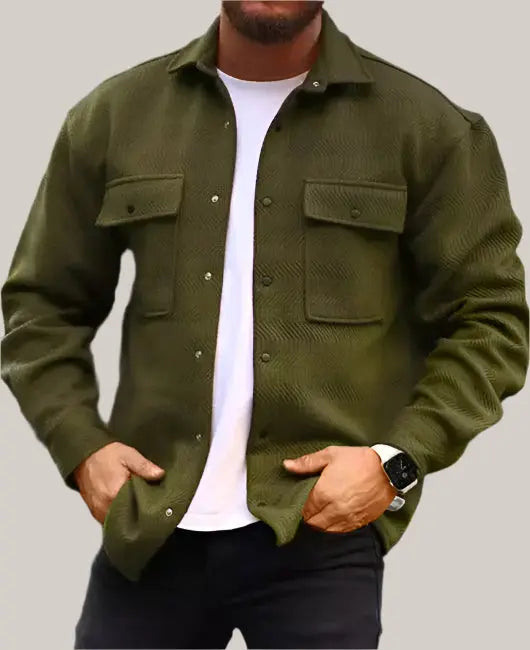 Coat Men Polo Collar Top Figure 5