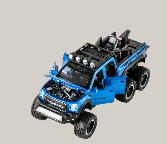 1:28 Pull-Back Pickup Truck Model – 4 Colors Blue