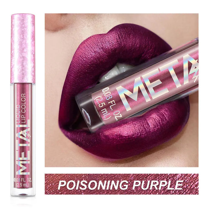 2.5 ml Metallic Waterproof Lipstick POISONINGPURPLE
