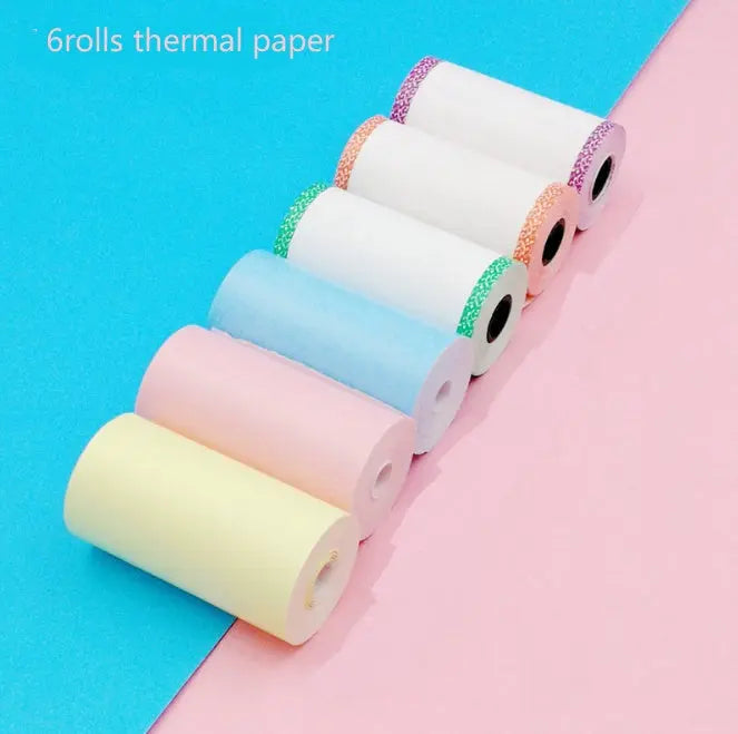 Mini Bliuetooth Wireless Thermal Printer 6rolls Default