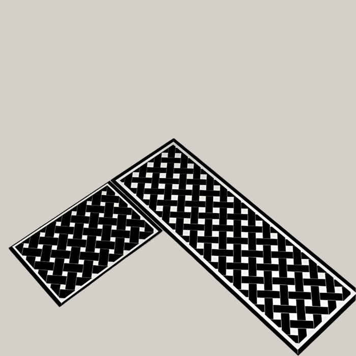 Geometric Woven Leather Kitchen Floor Mat 07 Color Set