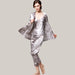 Three-piece silk pajamas for women Grey