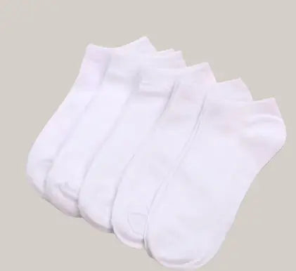 Black And White Gray Boat Socks White One size 10PCS