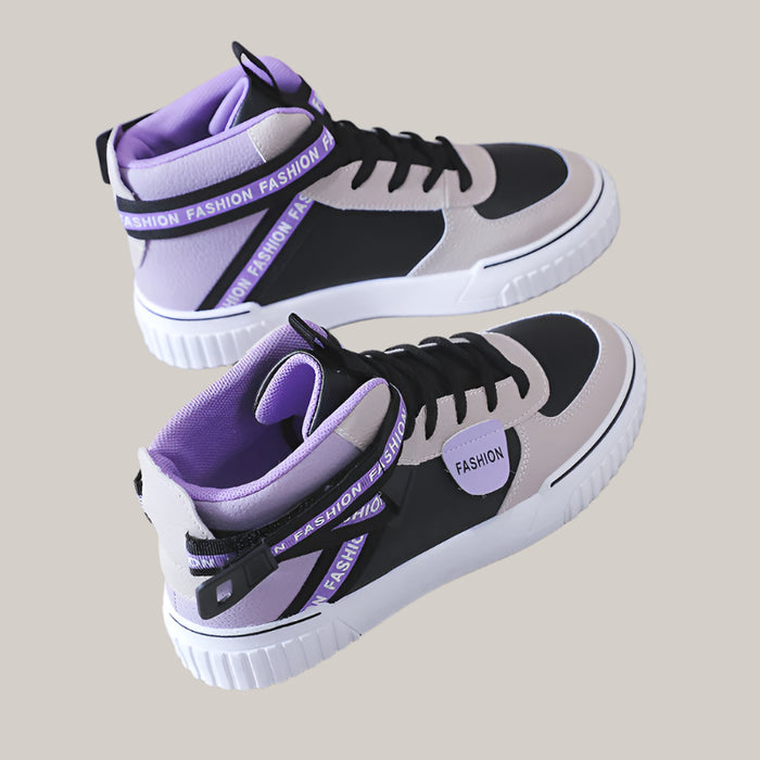 Women's White Casual Sneakers Purple