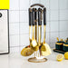 7-Piece Stainless Steel Kitchen Utensil Set Black 7pcs set