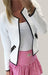 Plus Size Women Zipper Short Jacket White