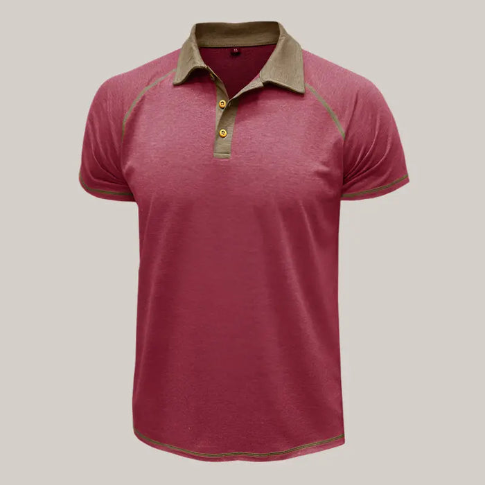 POLO Bottoming Shirt Men Clothing Purplish Red
