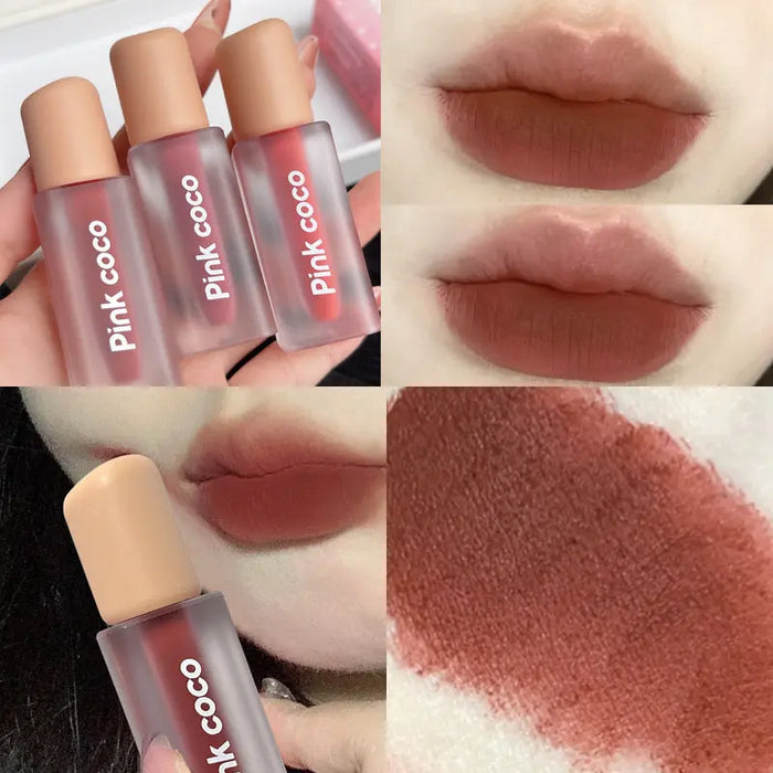 Student Lipstick Matte Lip Mud Lip Gloss 03 Red Tea Red Brown