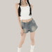 American Retro Denim Super Short Shorts Women