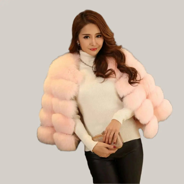 S-3XL Mink Coats Women Winter Pink