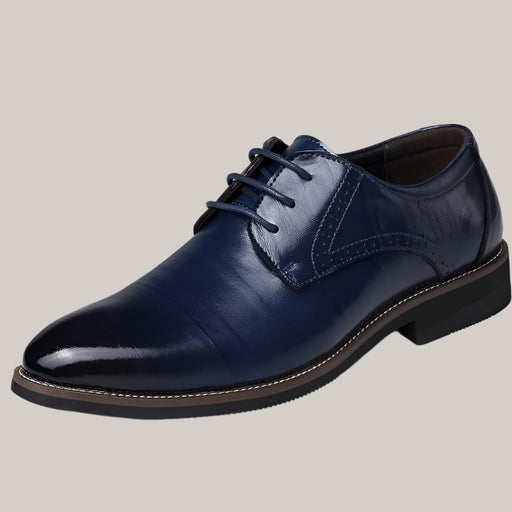 Men Leather Dress Shoes Blue