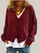Women Cardigans Sweater Deep wine red