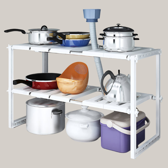 2-Tier Extendable Stainless Steel Kitchen Sink Rack