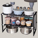 2-Tier Extendable Stainless Steel Kitchen Sink Rack Black Double layer 10boards