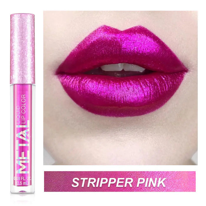 2.5 ml Metallic Finish Waterproof Lipstick STRIPPERPINK