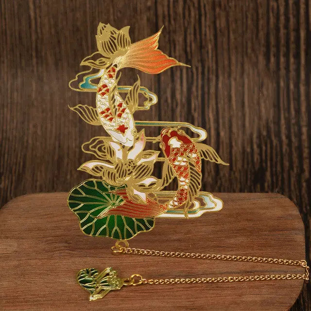 Decorative Metal Bookmark – 8 Designs Carps delight in time