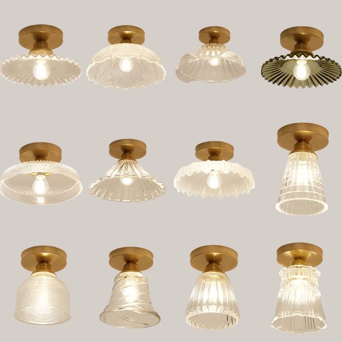 Iron and Glass E27 Entryway Lamp