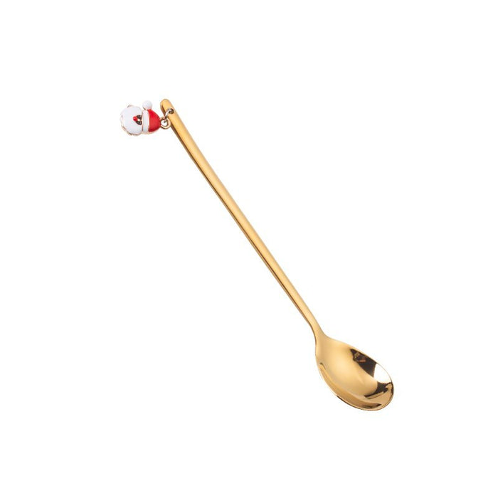 410 Stainless Steel Christmas Dessert Spoon, 13.5 cm