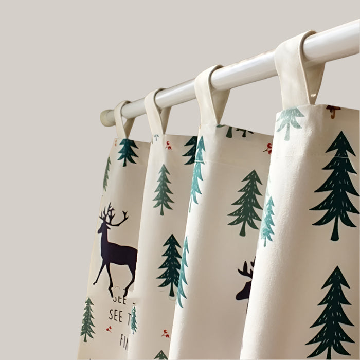 Christmas Reindeer Cotton-Linen Short Curtain