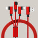 Elbow fast charge one with three data cables Red