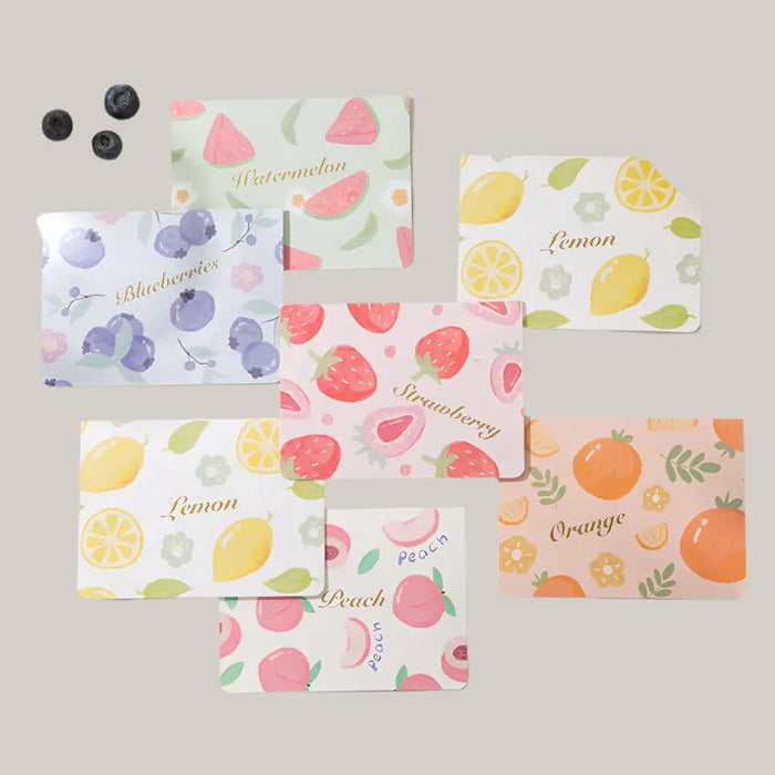 10-Piece Foil-Stamped Fruit Greeting Card Set – 7 Designs Fruit mix 10PCS