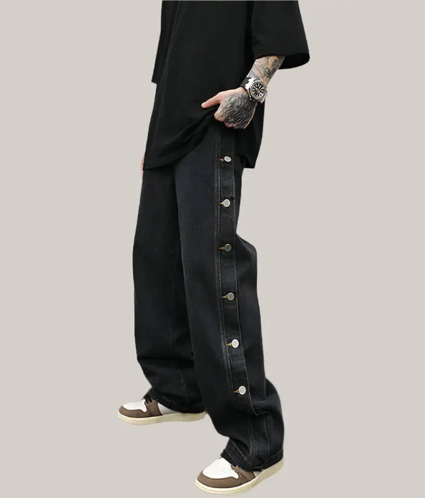 Straight loose jeans Black