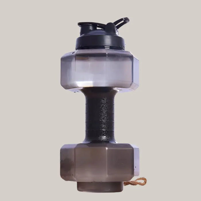 Dumbbell-Shaped 2.2 L Water Bottle – 5 Colors Black