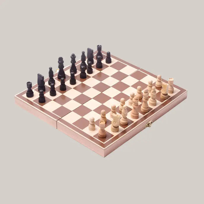 Foldable Wooden Chess Set – 30 × 30 cm