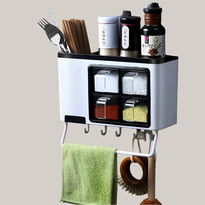 No-Drill Wall-Mounted ABS Seasoning Organizer