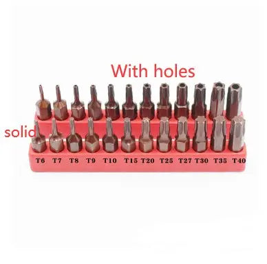 12-Piece Torx Bit Set – T6–T40, Hollow or Solid