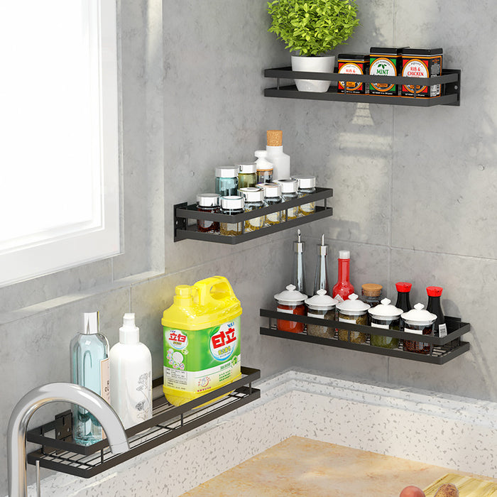 Black Carbon Steel Wall-Mounted Storage Basket, 20–50 cm