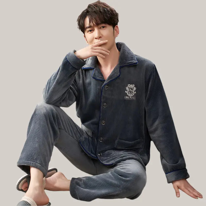 Men's Winter Flannel Pajamas Suit YD9298