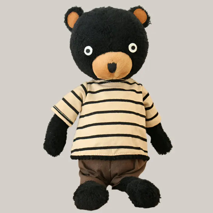 Patterned Teddy Bear Plush Toy – 23 to 73 cm, 7 Designs Striped black