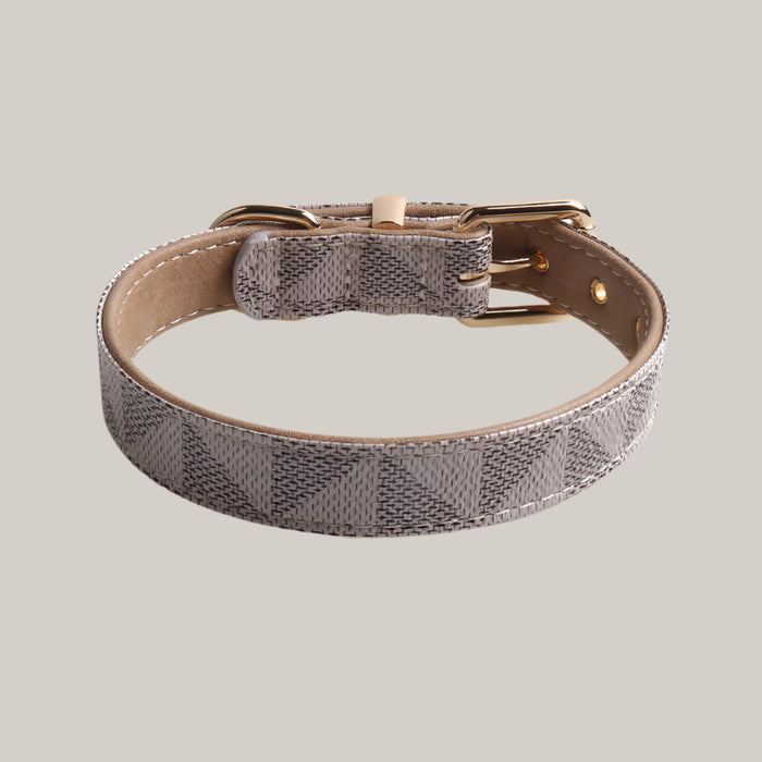 PU Leather Pet Collar Grey
