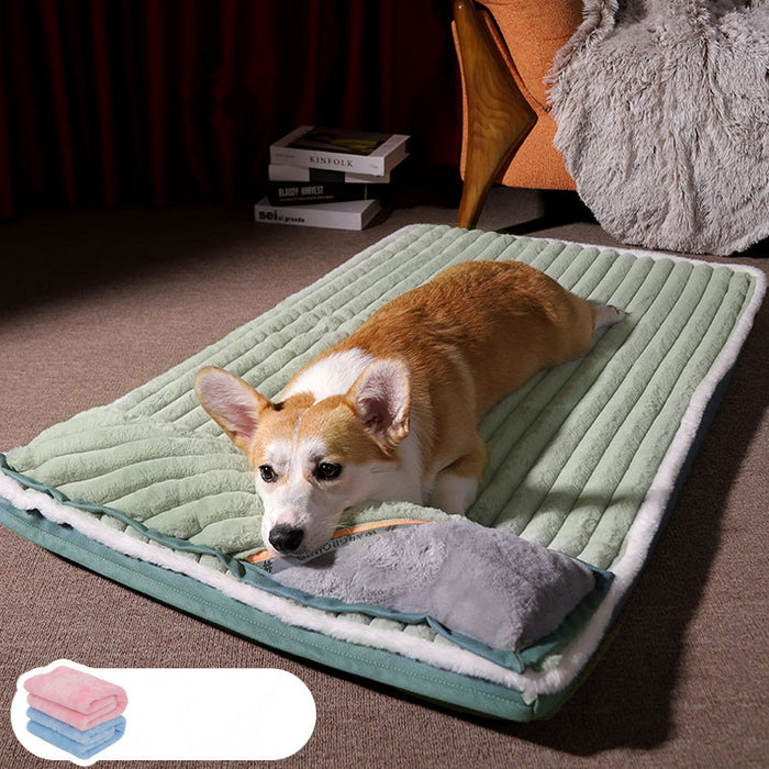 Warm Bed for Dogs and Cats Matcha plus blanket