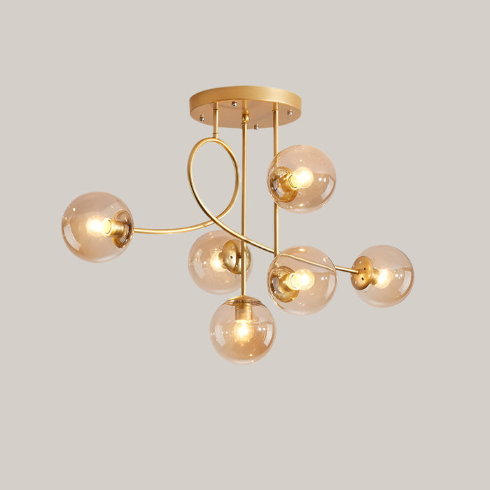 Geometric Iron Chandelier for Living Rooms