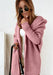 Women's Hooded Knit Cardigan Pink