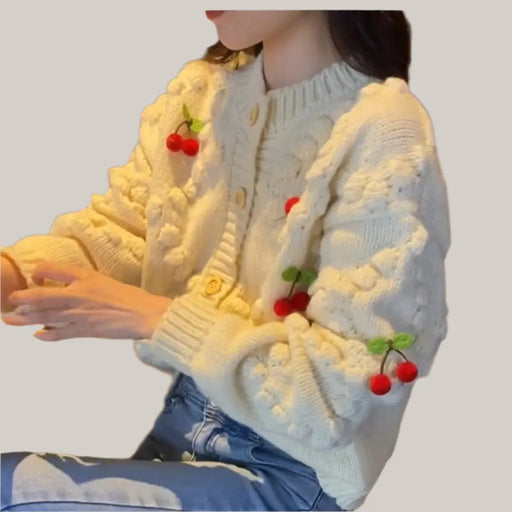 Women Wear Loose And Lazy Sweater Coats Beige
